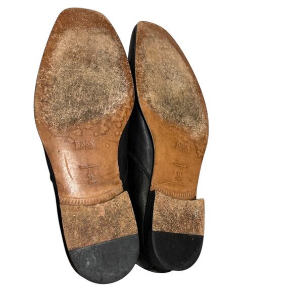 BOSS HUGO BOSS Chelsea Black Pull On Leather Ankle Boot SZ 11 - Picture 10 of 10